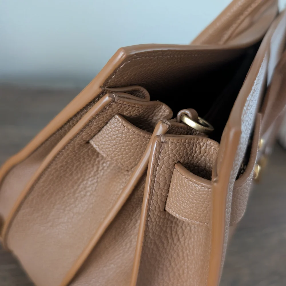 Saint Laurent Medium Sac De Jour Tan Calfskin Leather Tote Bag - Picture 6 of 13